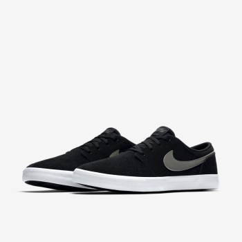 Nike SB Solarsoft Portmore II - Férfi Utcai Cipő - Fekete/Fehér/Sötét Szürke